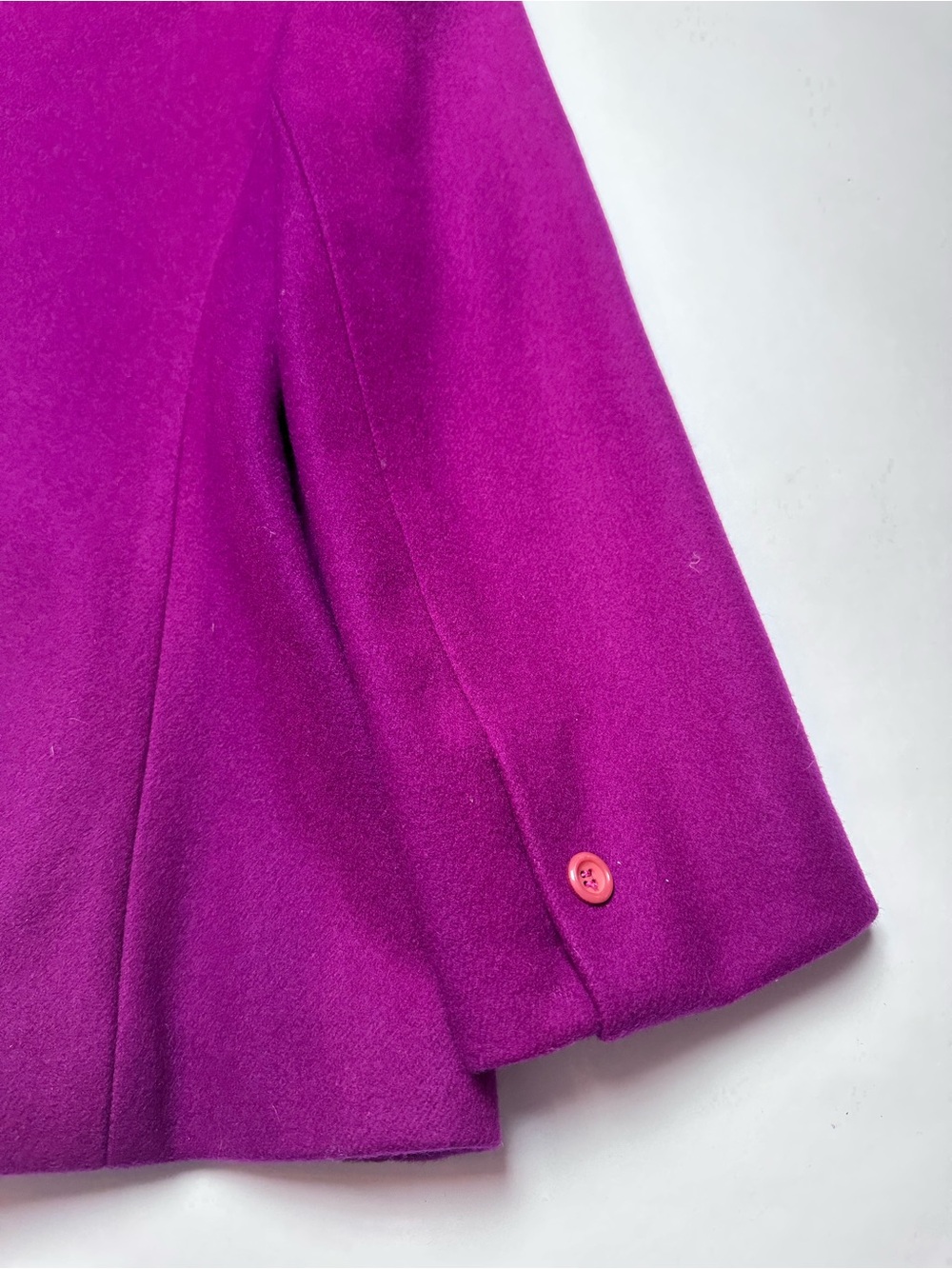 Vintage 80s Halston III Purple 100% Wool Collarless Jacket Blazer Size 10 - Picture 4 of 13